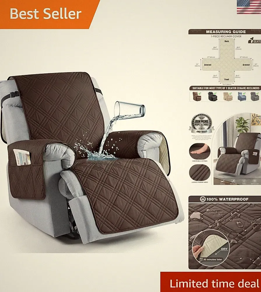 100% Waterproof Recliner Chair Cover, Non Slip Covers for Recliner Chair with...