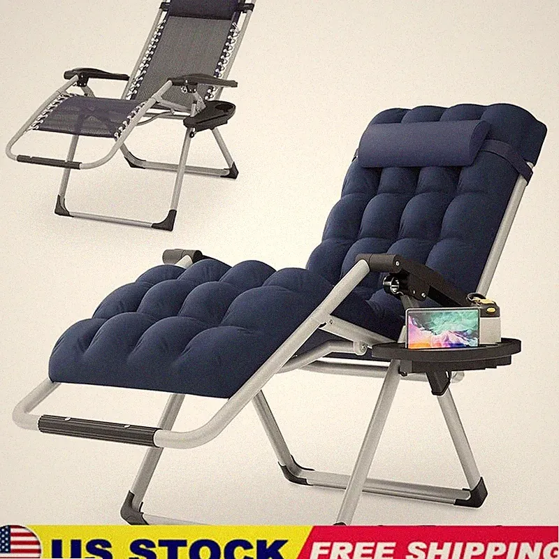 Adjustable Zero Gravity Recliner Chair Portable Lounge W/ Cup Holder & Headrest