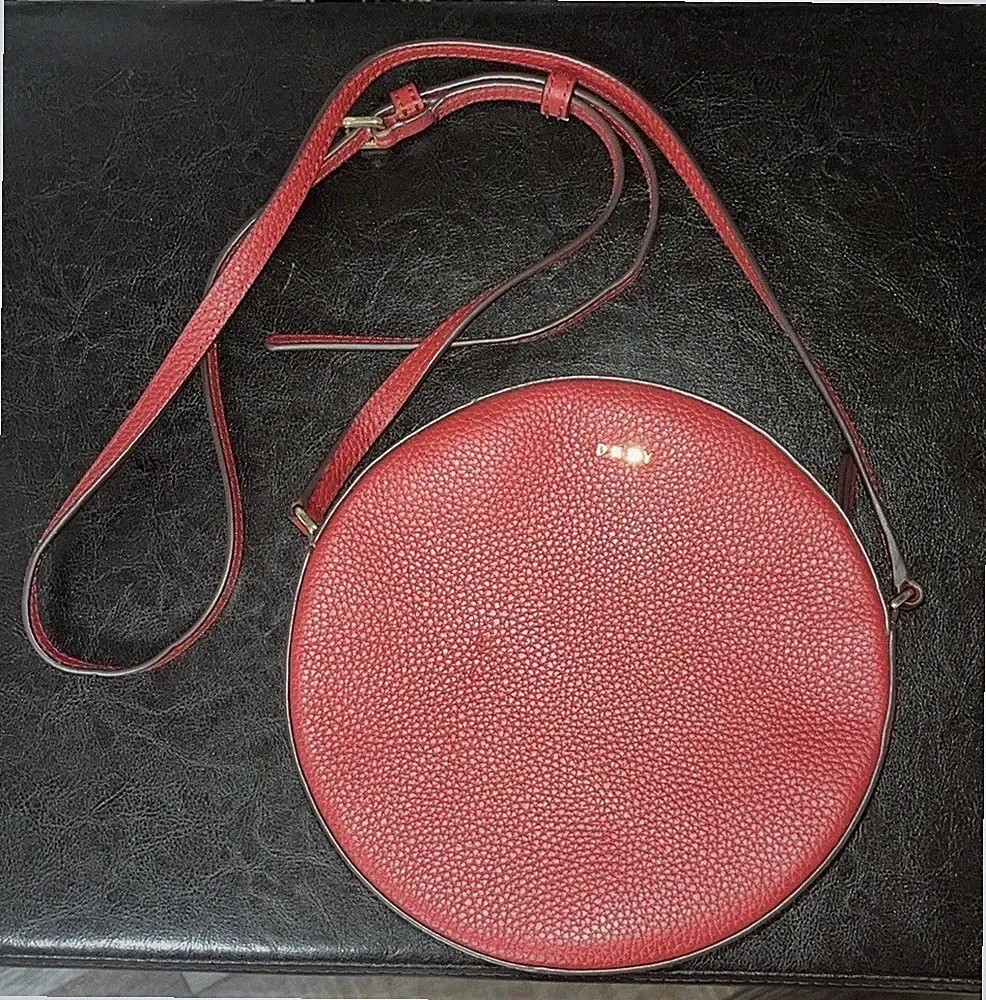 DKNY Cindy Circle Bag created for Macy's in red pebbled leather
