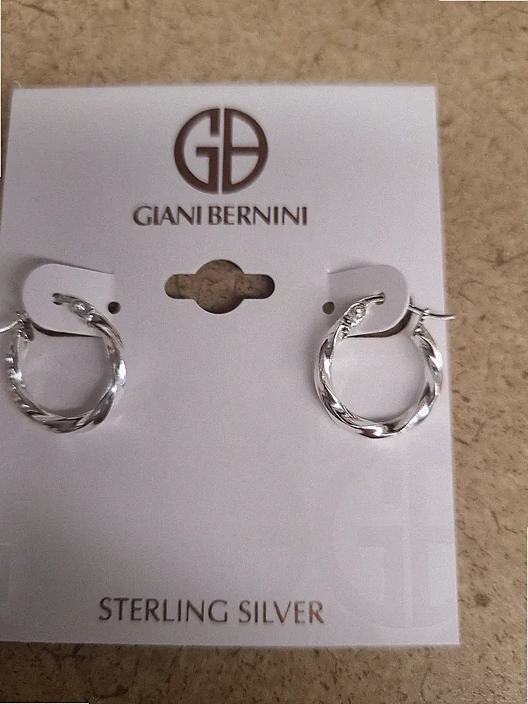 Giani Bernini Twist Hoop Earrings in Sterling Silver, Created for Macy's - Silve