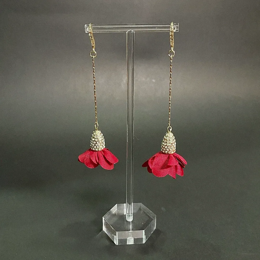 I.N.C. Fabric Flower-Drop Earrings, Created for Macy's