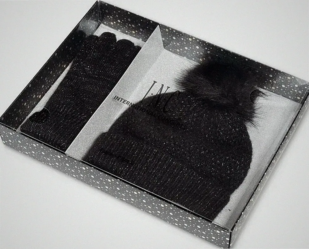INC Glitter Beanie & Glove Set, Created for Macy's - Black - NEW IN BOX