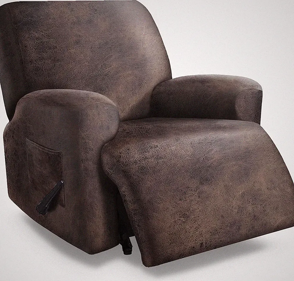 Leather Like Oversized Recliner Chair Covers Extra Large Big Man 4 Pieces