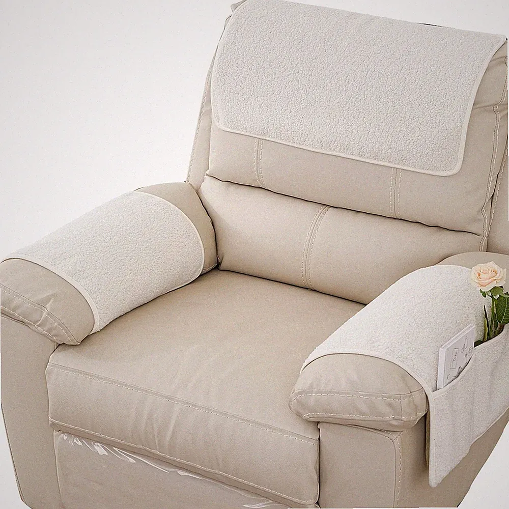 NNSMUN Armrest Cover, Recliner Chair Protector, 1 Seater(3pcs), Beige