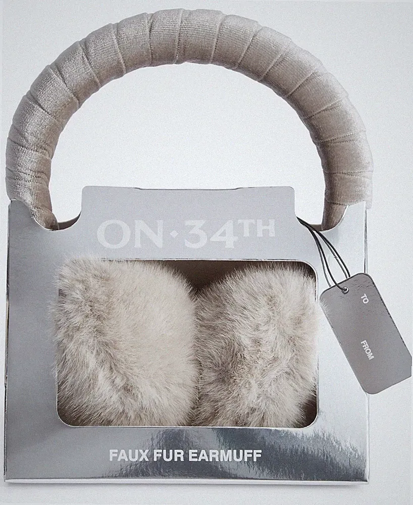 ON 34TH Women's Faux-FurEarmuffs Boxed Gift Created for Macy's in Box - Gray NEW