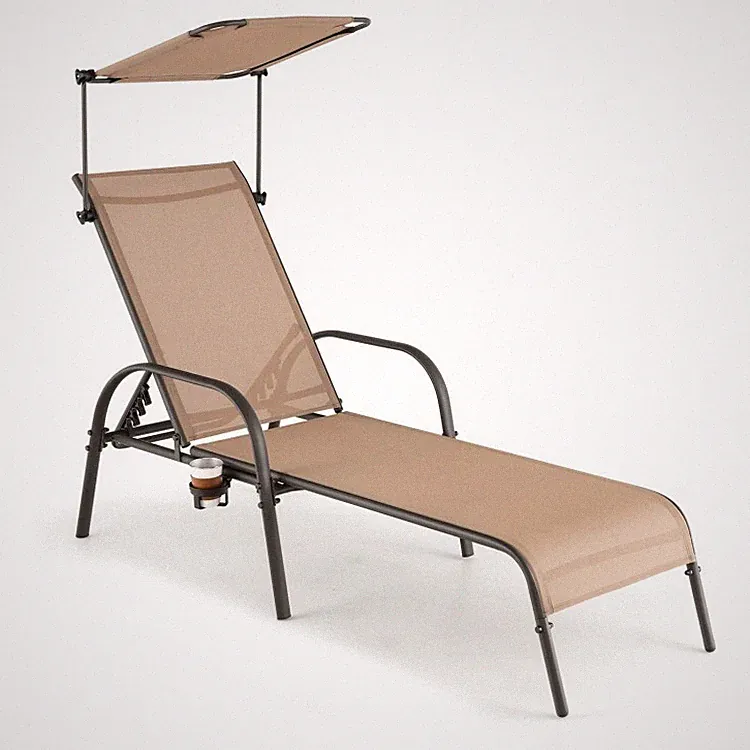 Patio Chaise Lounge Chair Recliner Lounge Chaise w/5Position Adjustable Backrest
